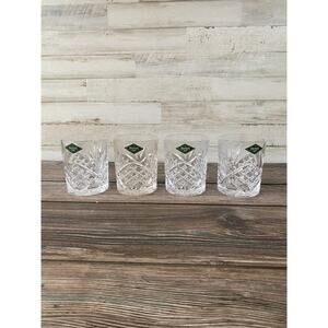JEFFREY BANKS Shannon Crystal Set of 4 Glasses 8 ounces L100581